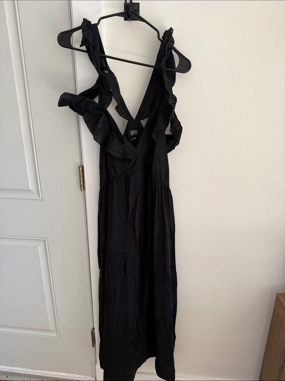 Scotch & Soda Black Ruffled Strap Maxi Dress - Picture 3 of 3
